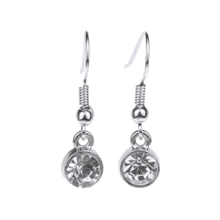 Hängande små örhängen med glasstenar