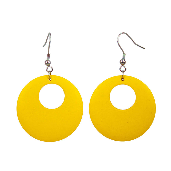 Domestic round wood earrings (Steel 316L)