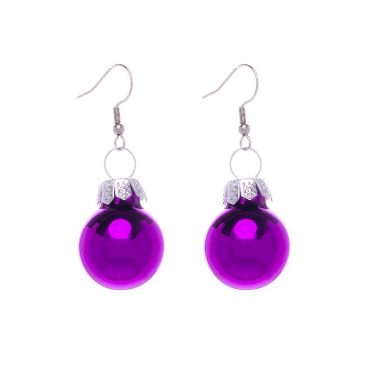 Mirroring Christmas ball earrings Christmas ornament ø1,9cm