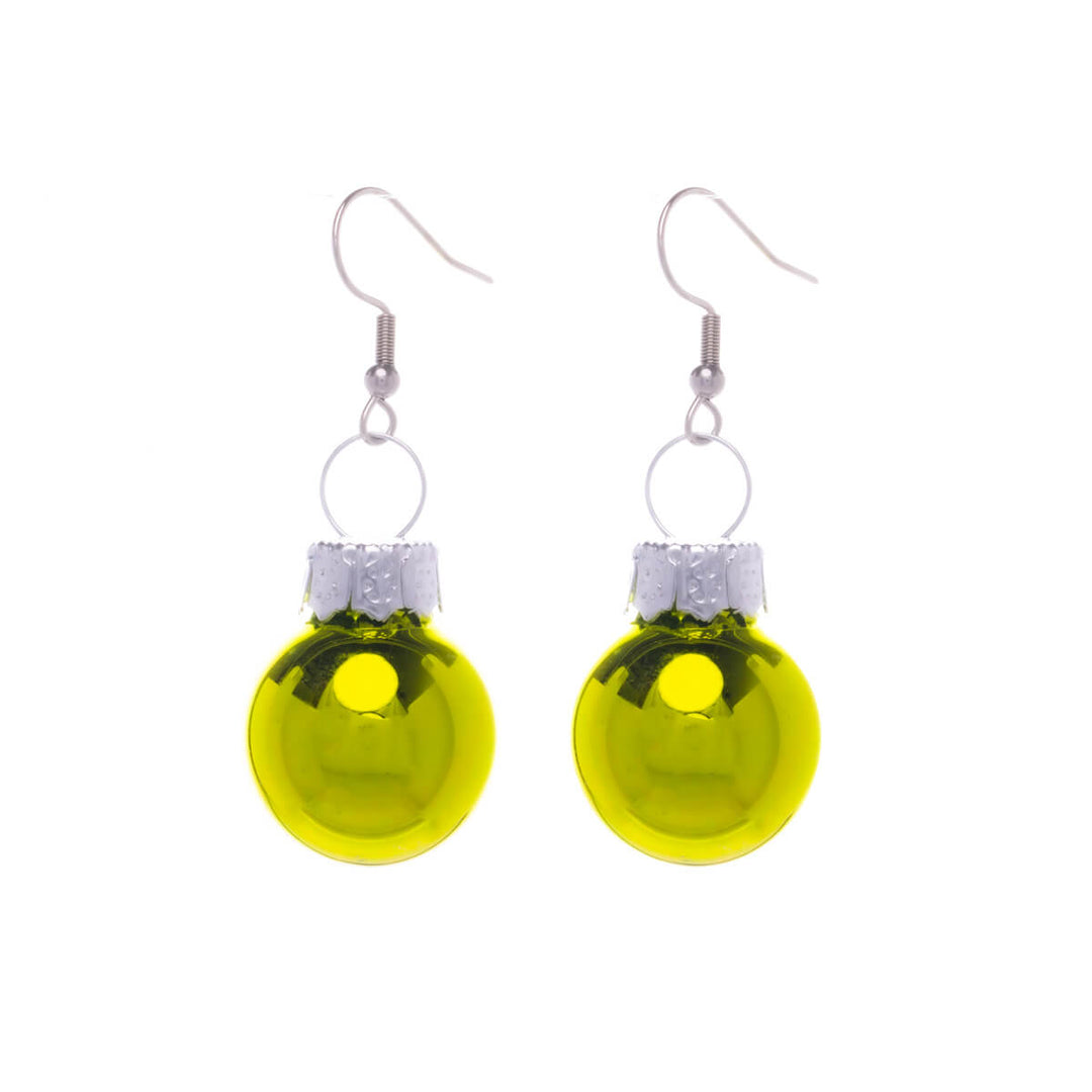 Mirroring Christmas ball earrings Christmas ornament ø1,9cm