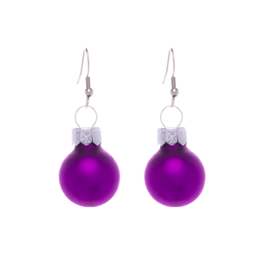 Matte finish Christmas ball earrings Christmas ornament ø1,9cm