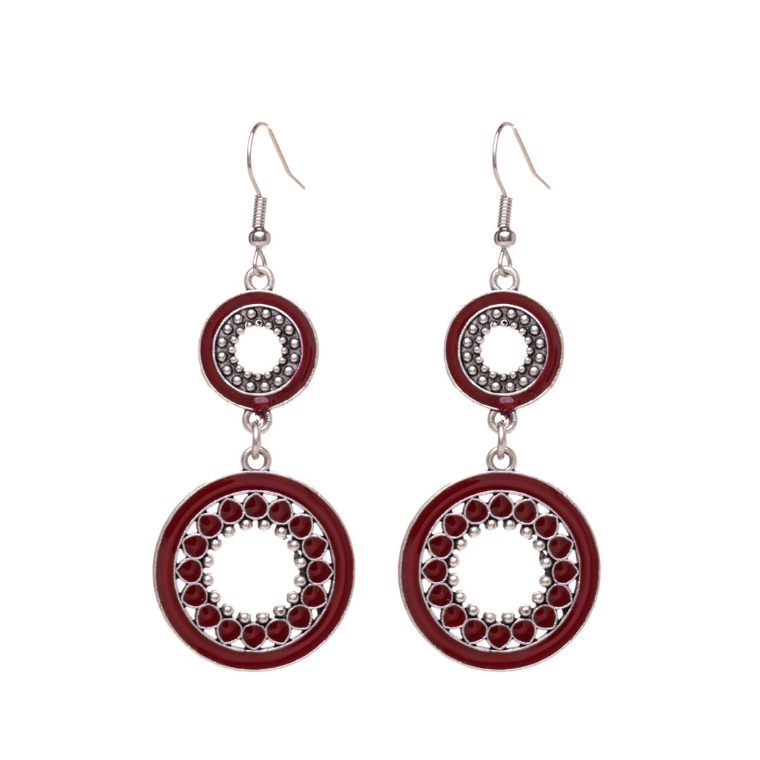 Coloured hanging renngas earrings