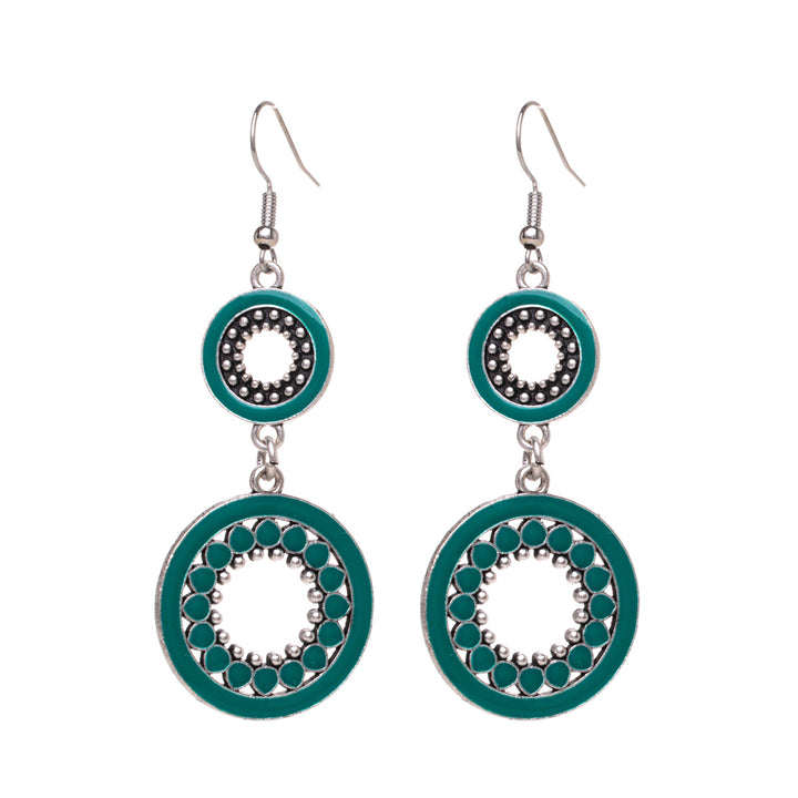 Coloured hanging renngas earrings