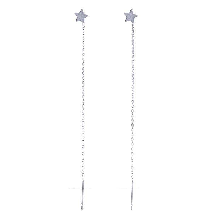 Chain earrings with star (18K Steel 316L)