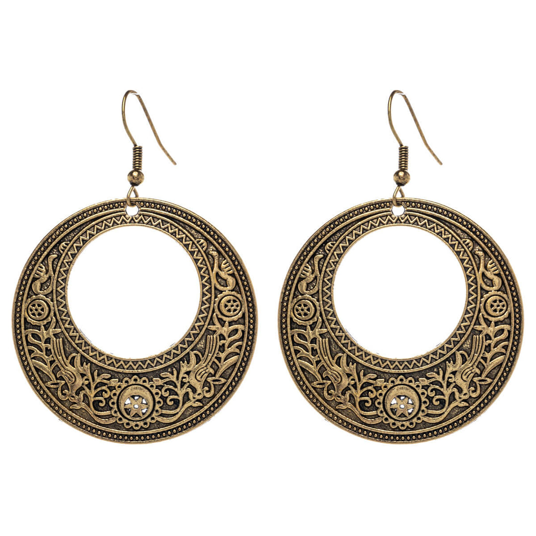 Textured round earrings