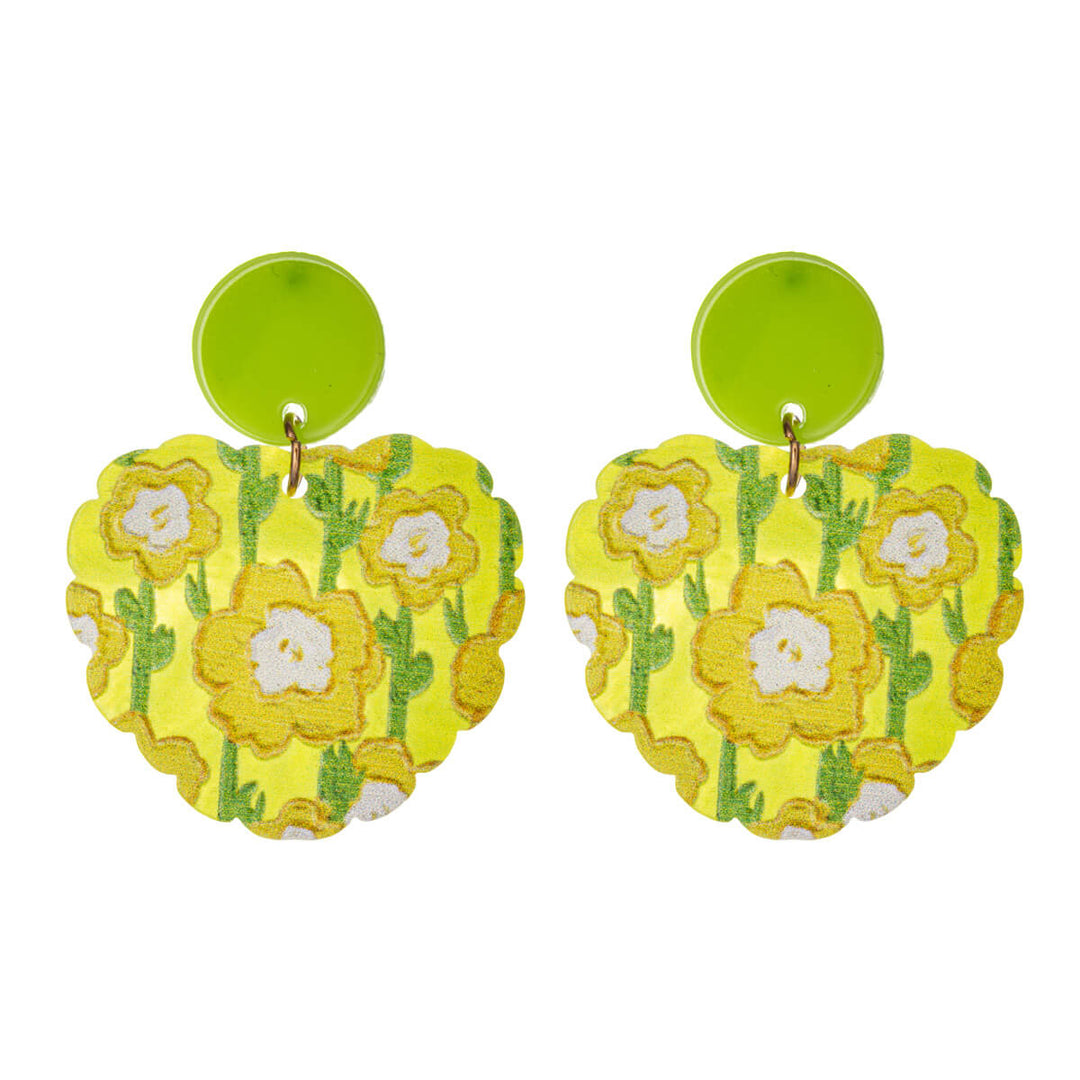 Heart shaped flower earrings