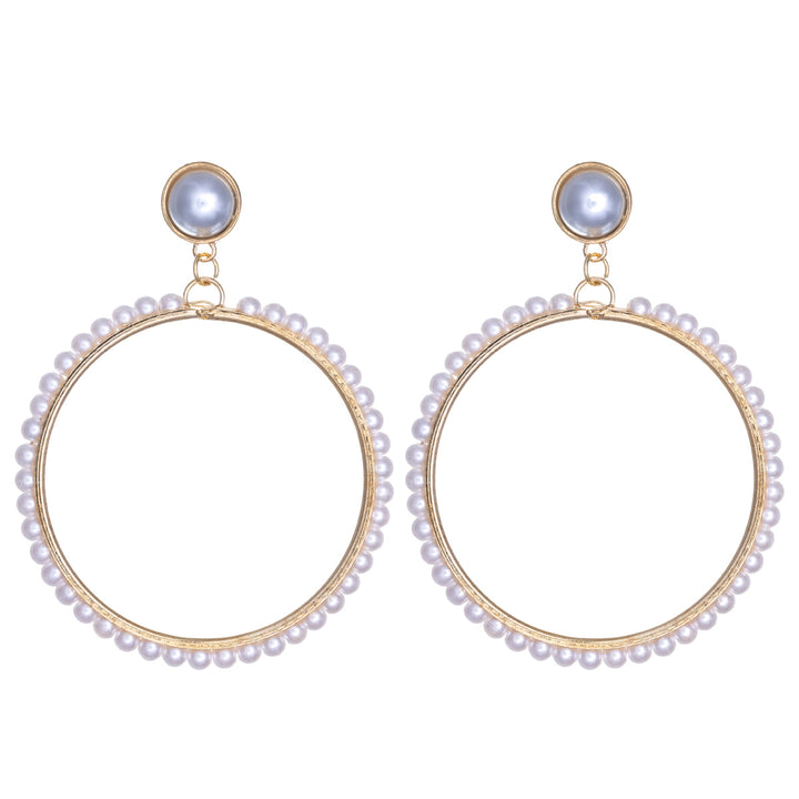 Hanging pearl rings earrings