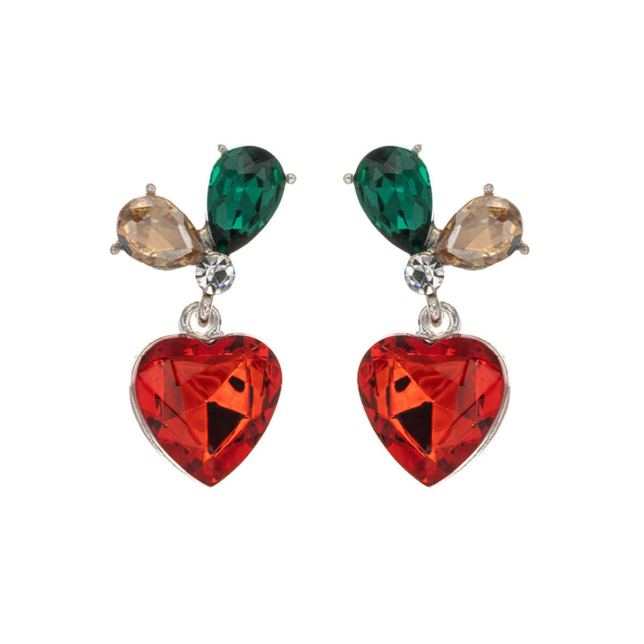 Two piece hanging heart earrings