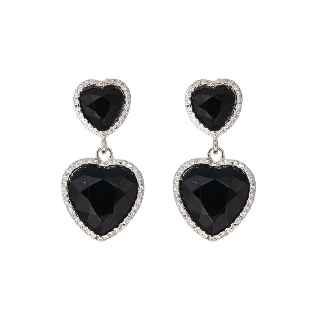 Two piece hanging heart earrings