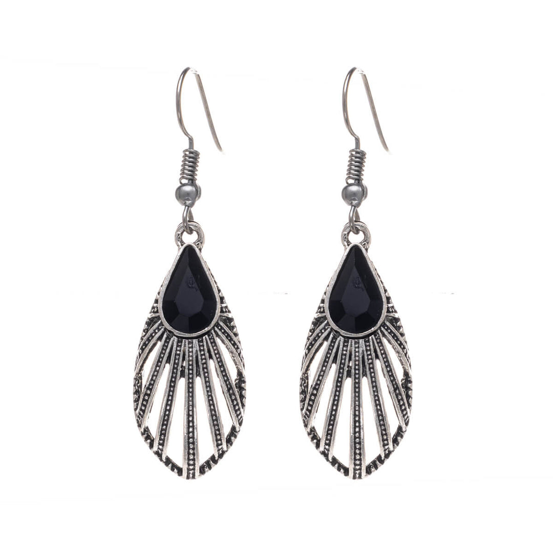 Hanging metal drop earrings