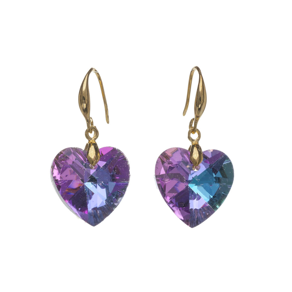 Hanging glass heart earrings
