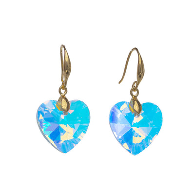 Hanging glass heart earrings
