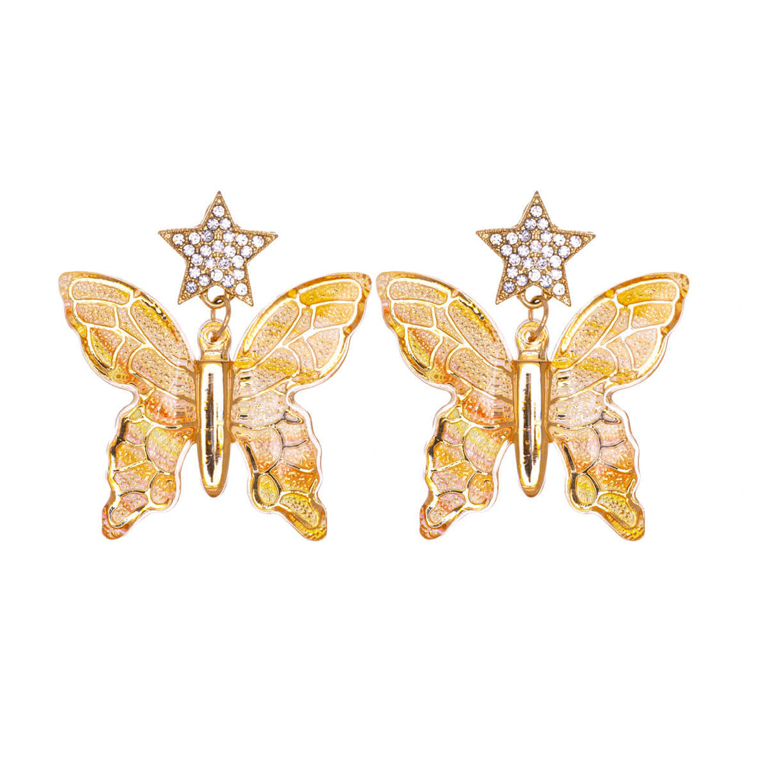 Hanging colourful butterfly earrings