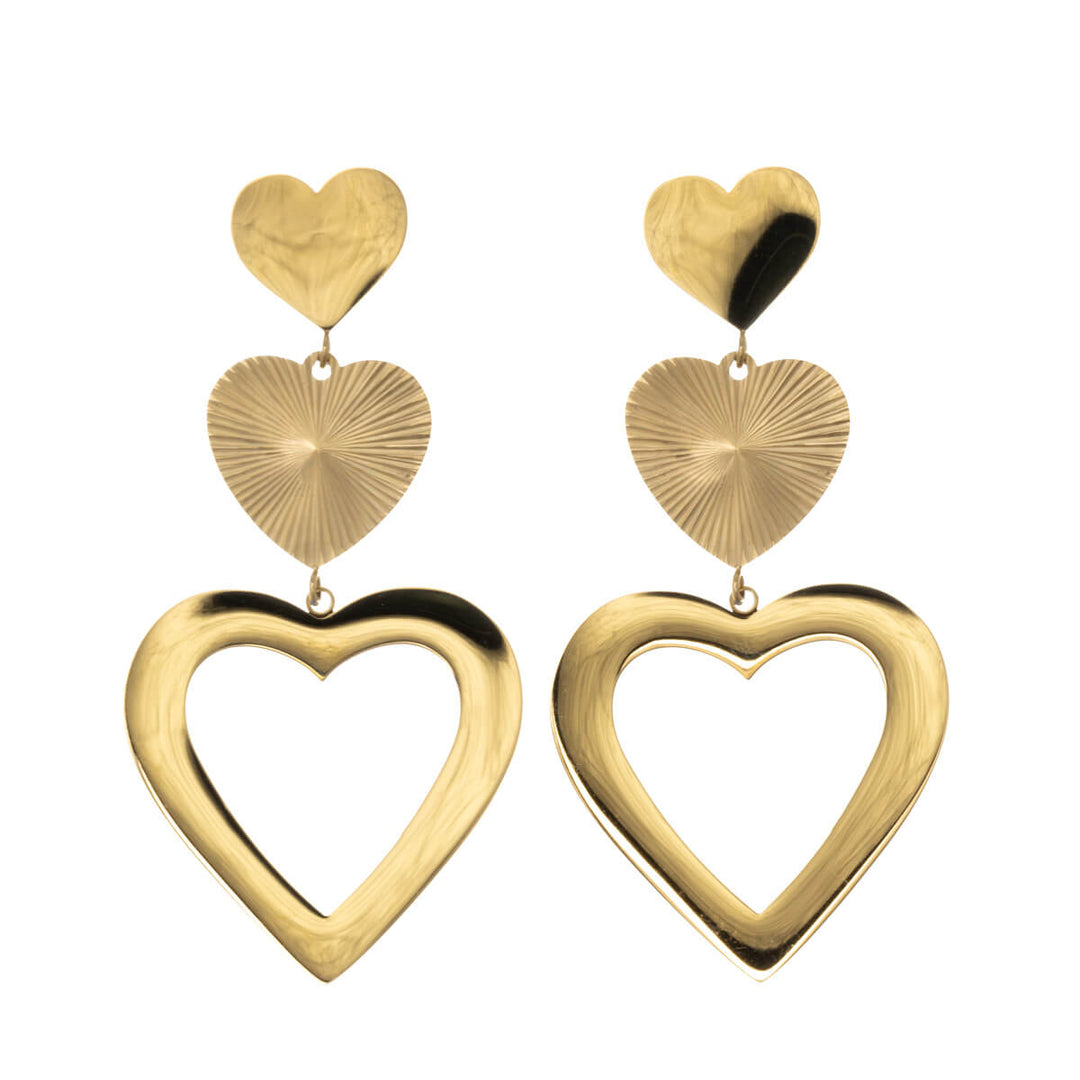 Steel hanging heart earrings (Steel 316L)