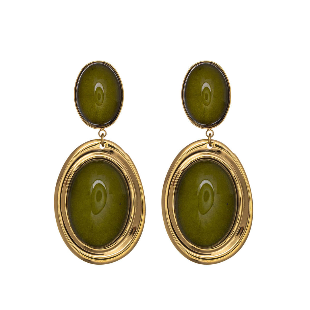 Ovals Drop earrings (18k Steel 316L)