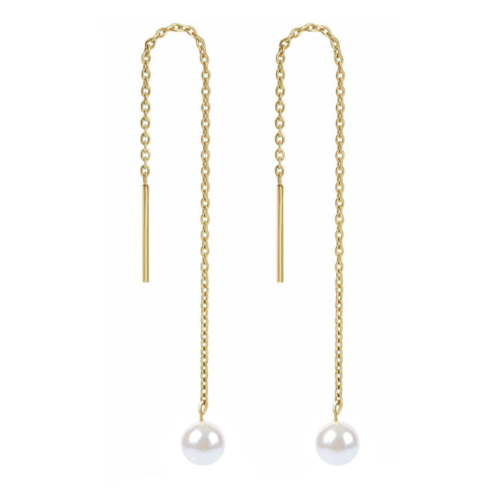 Steel chain earrings with bead (Steel 316L)