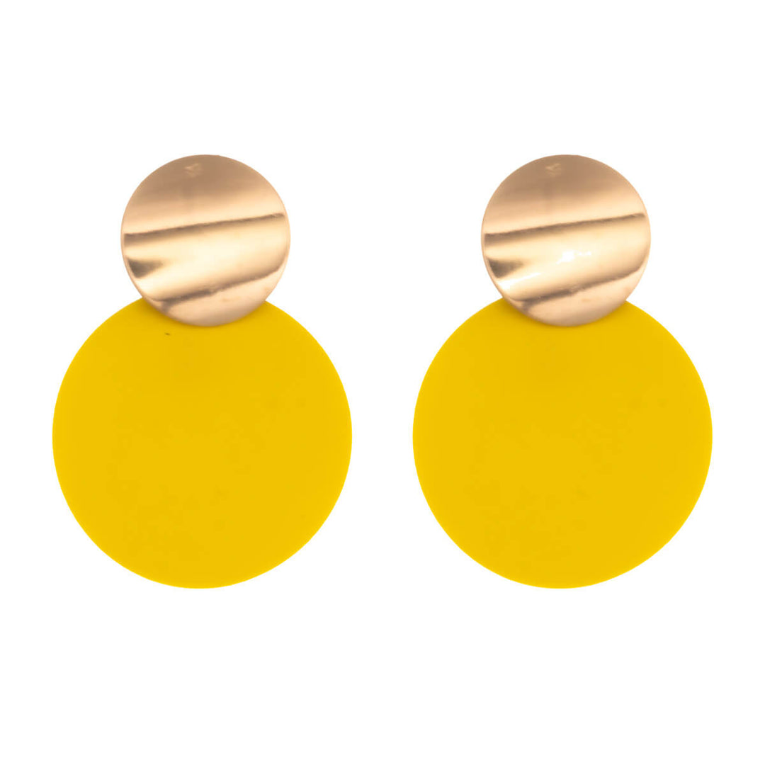 Färgglada hängande örhängen två cirklar