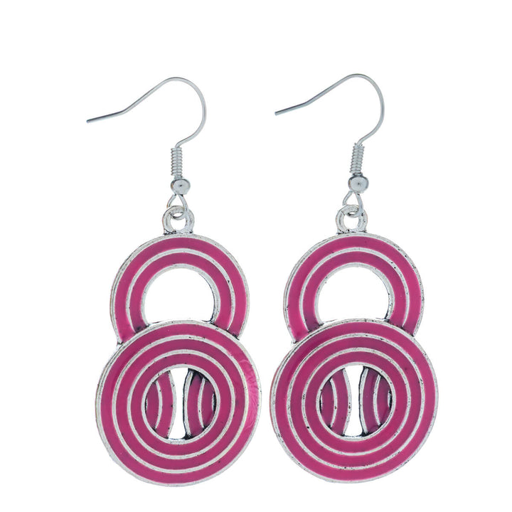 Färgade hängande ringörhängen