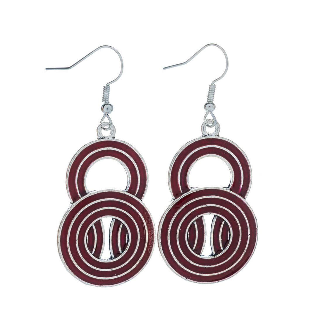 Färgade hängande ringörhängen