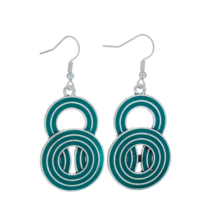 Färgade hängande ringörhängen