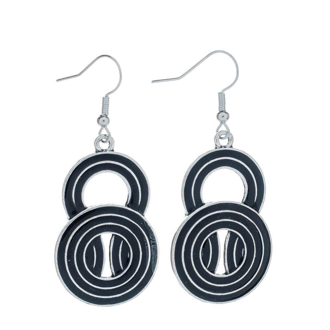 Färgade hängande ringörhängen