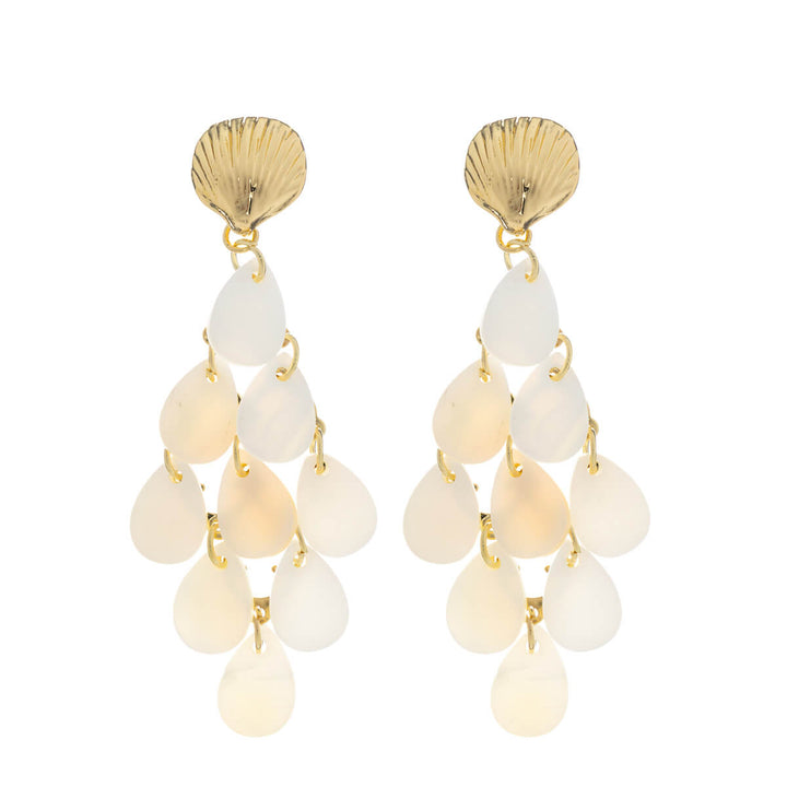 Örhängen med hängande snäckskalslåda