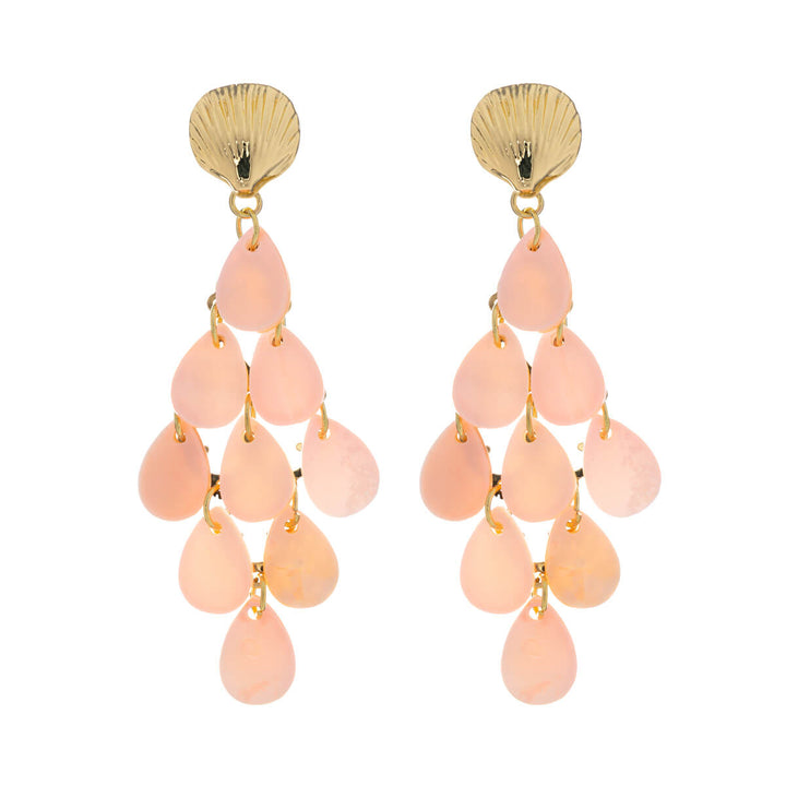 Örhängen med hängande snäckskalslåda