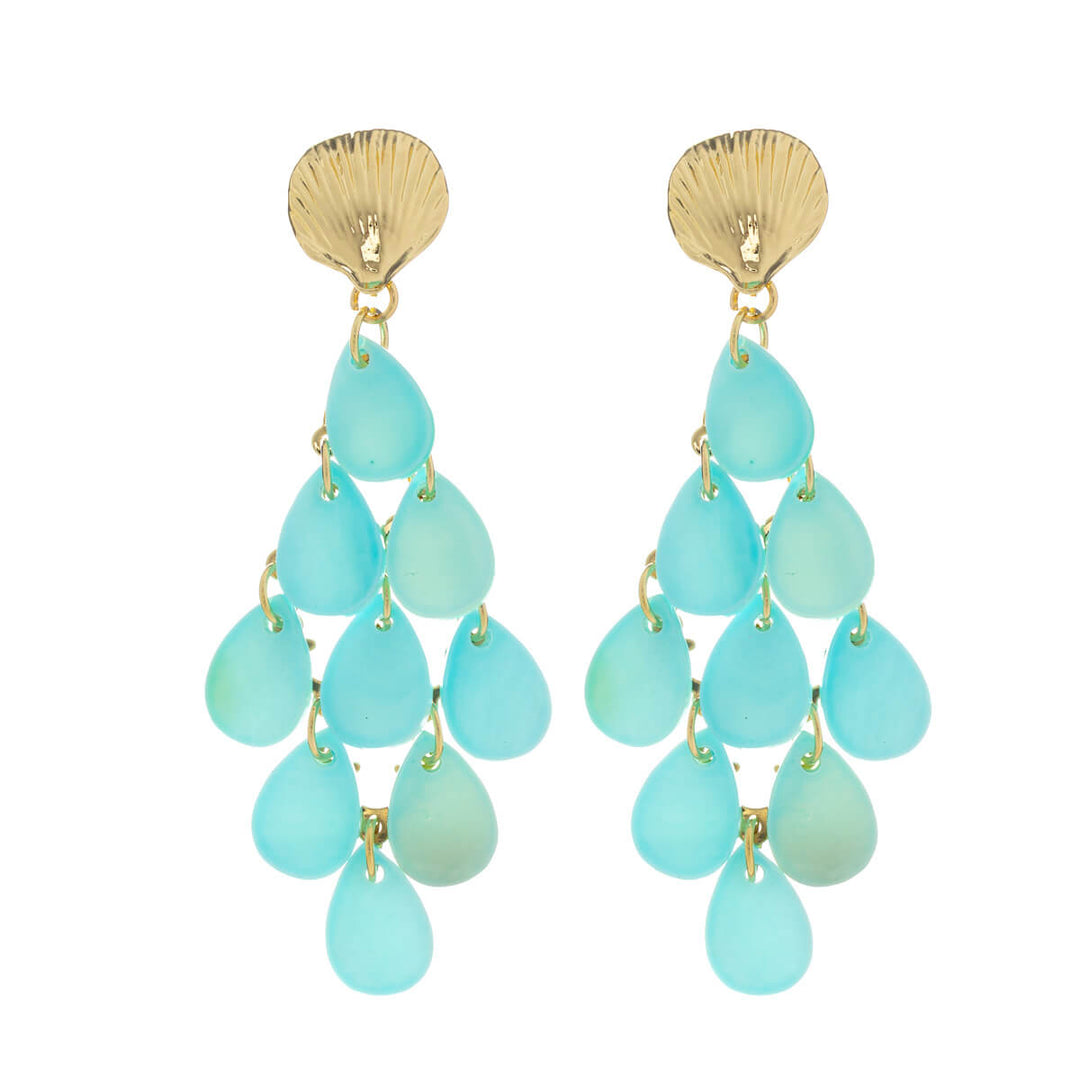 Örhängen med hängande snäckskalslåda