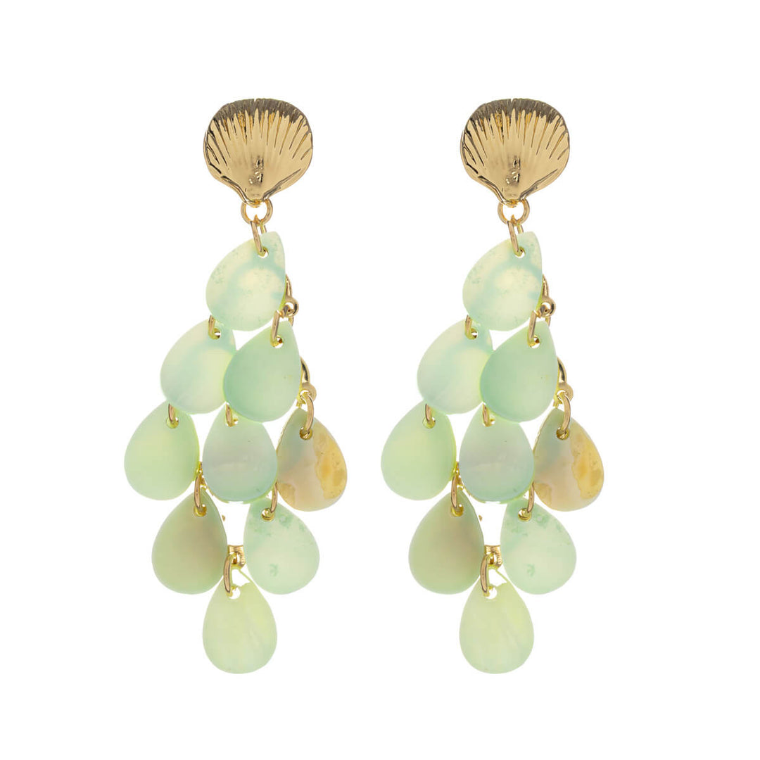 Örhängen med hängande snäckskalslåda