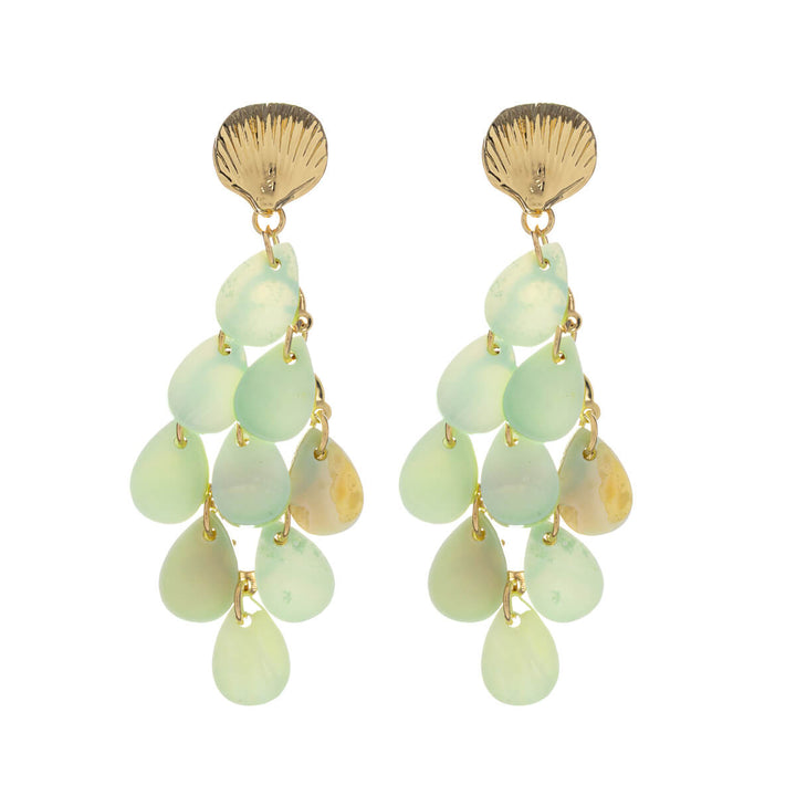 Örhängen med hängande snäckskalslåda