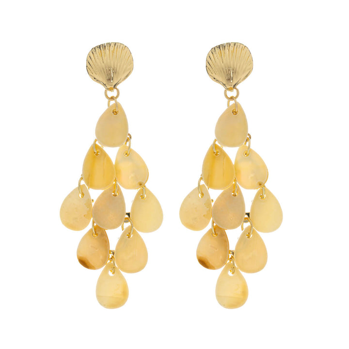 Örhängen med hängande snäckskalslåda