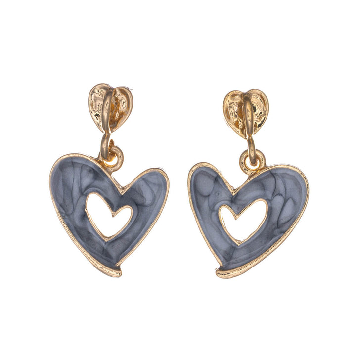 Färgglada hängande hjärtörhängen