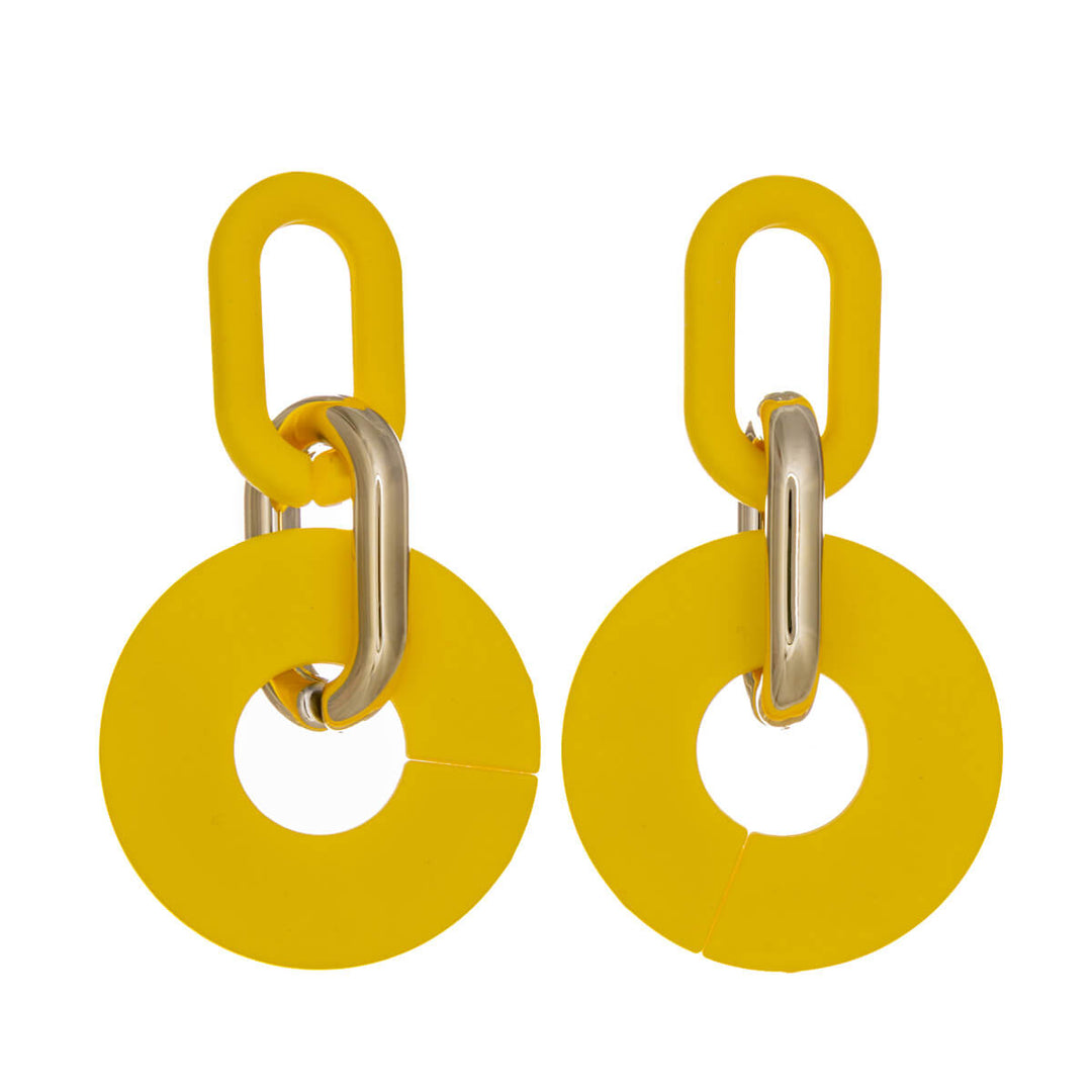 Färgglada hängande örhängen i plast