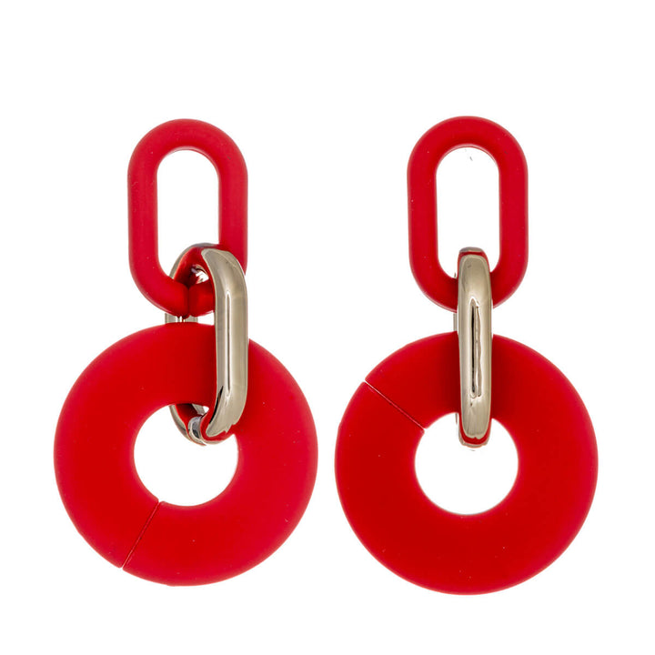 Färgglada hängande örhängen i plast