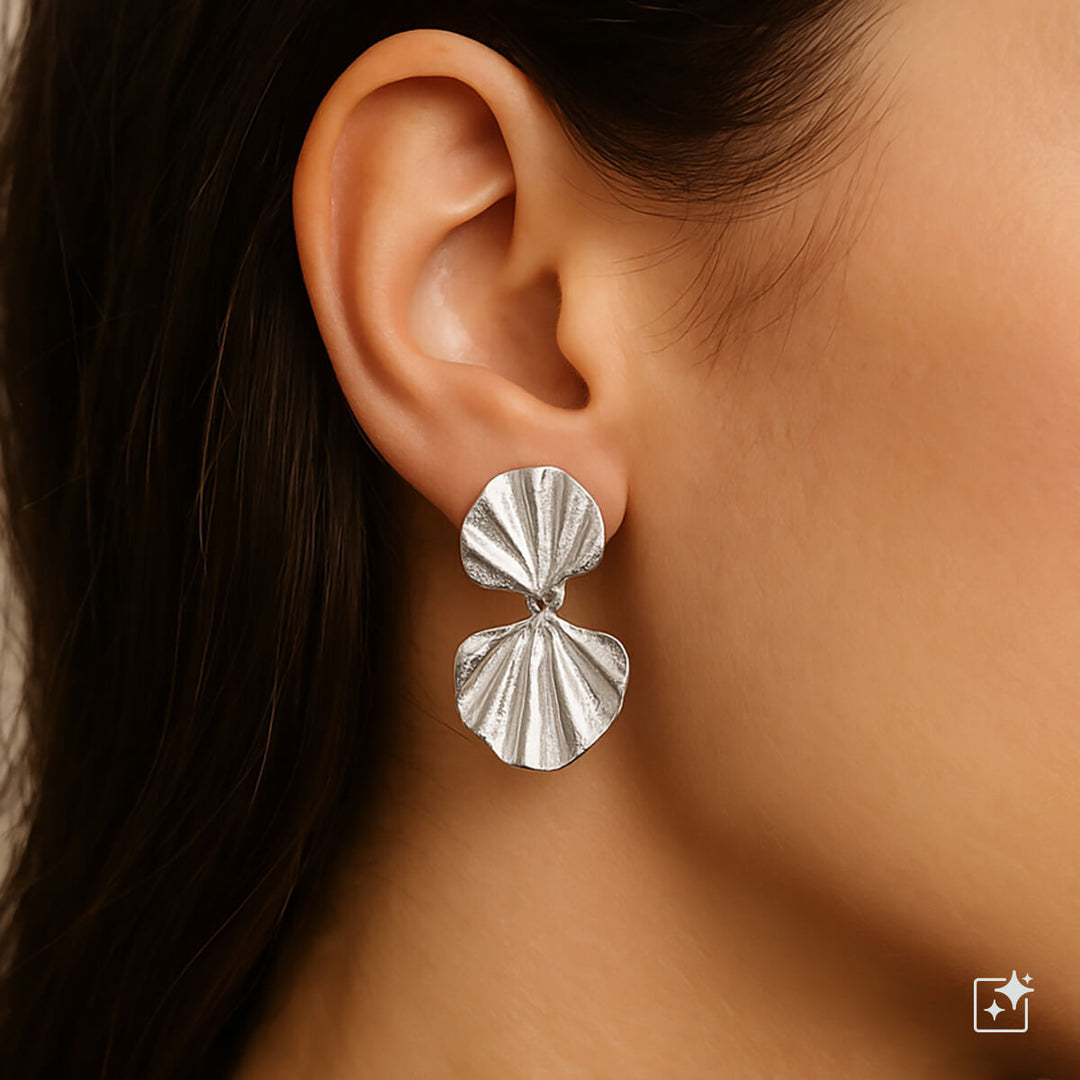 Dangling flat drop earrings (316L steel)