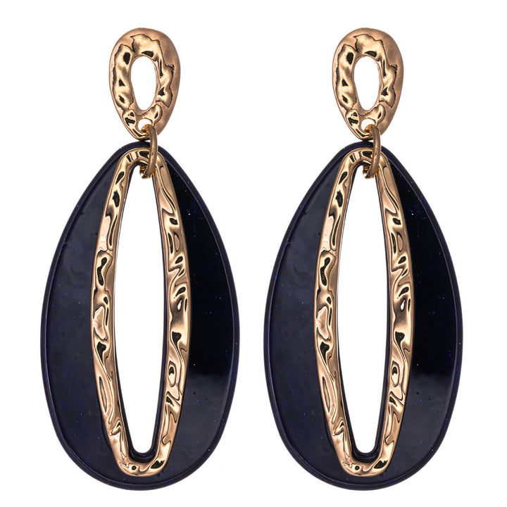 Färgglada, glittrande ovala dinglande örhängen