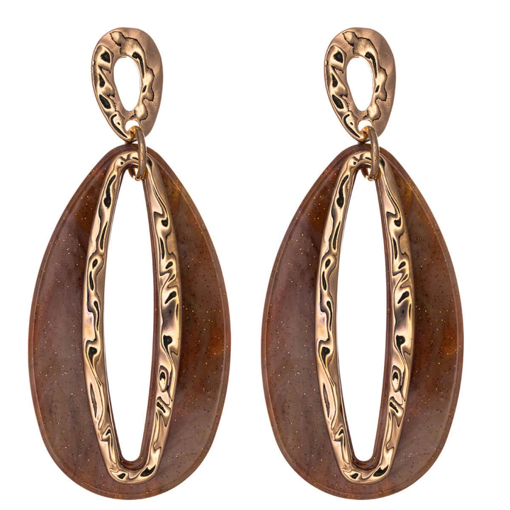 Färgglada, glittrande ovala dinglande örhängen