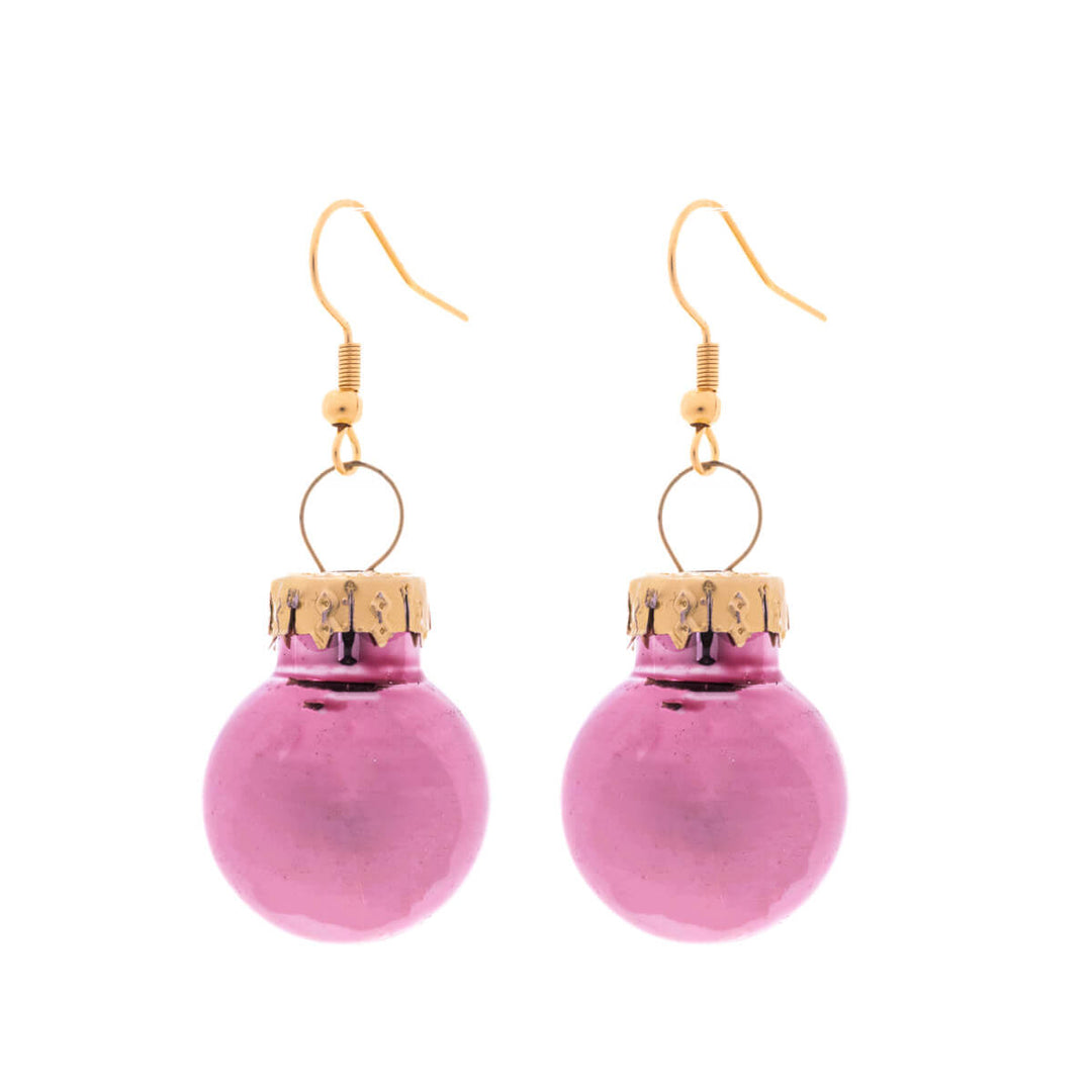 Mirrored Christmas ball earrings ø2cm (316L steel)