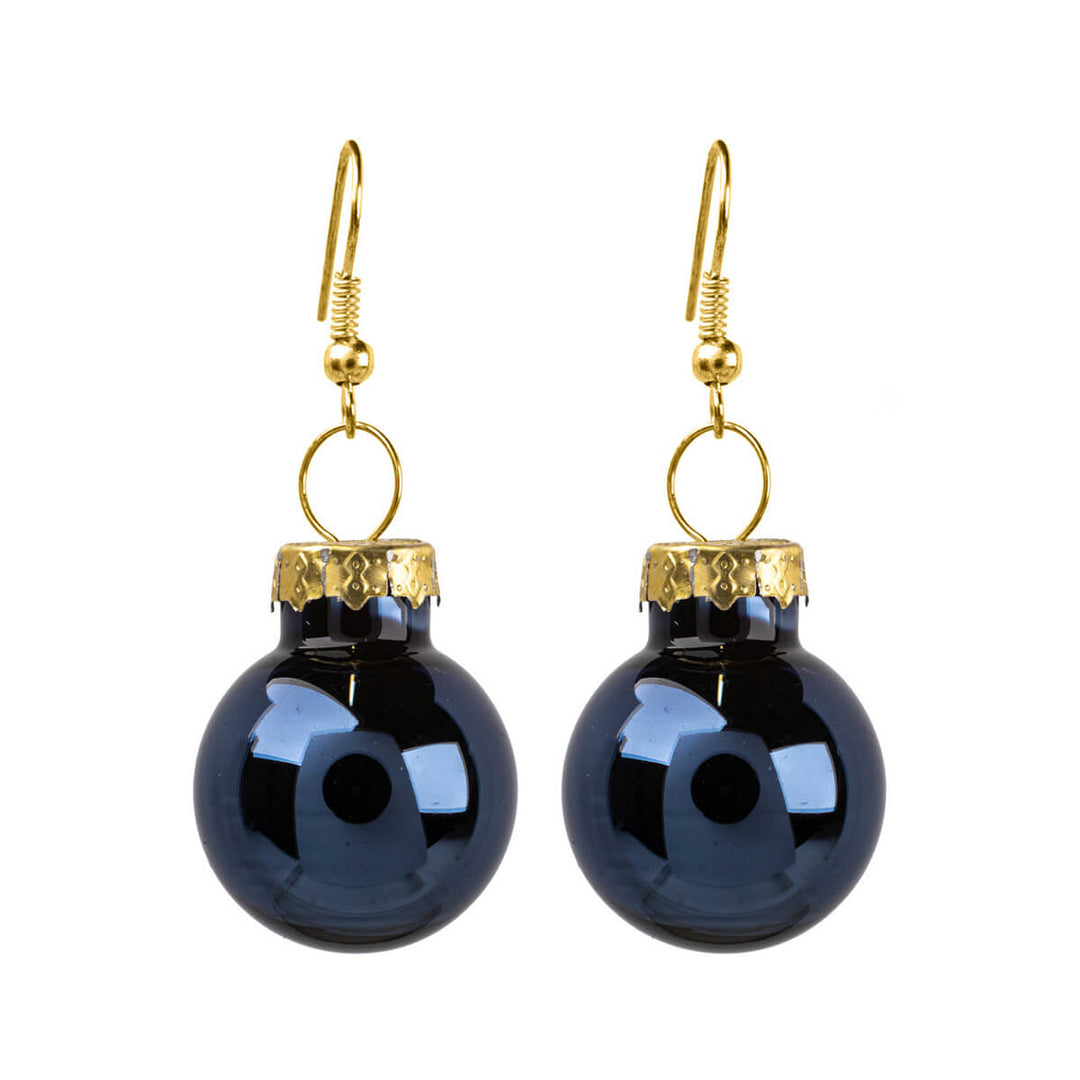 Mirrored Christmas ball earrings ø2cm (316L steel)