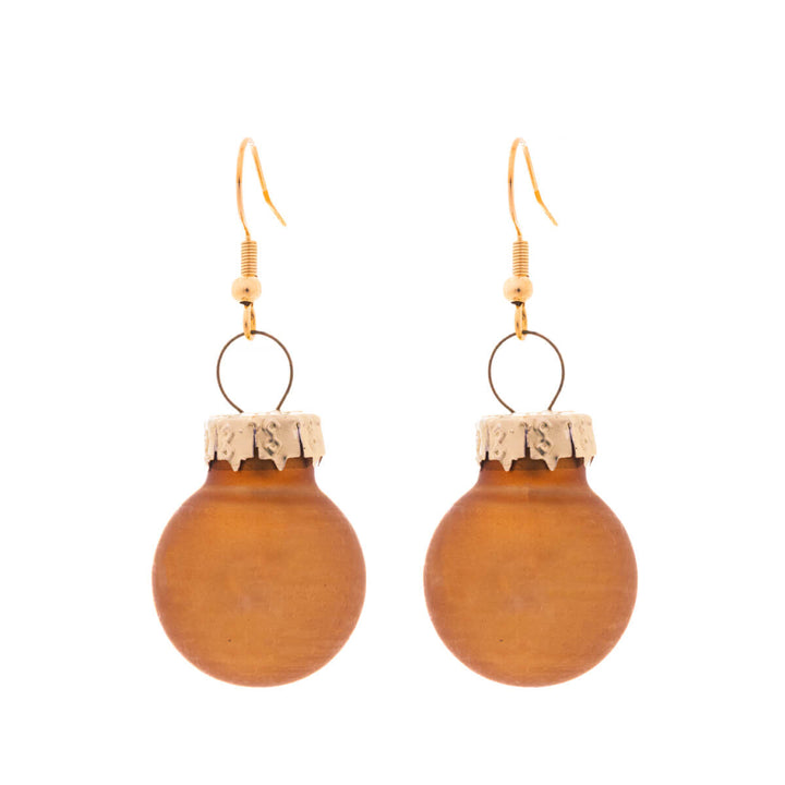 Matt finish julgranskulor örhängen ø2cm (316L stål)