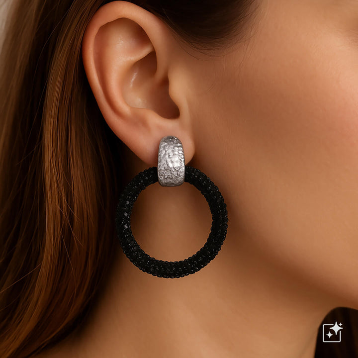 Sparkling round Drop earrings