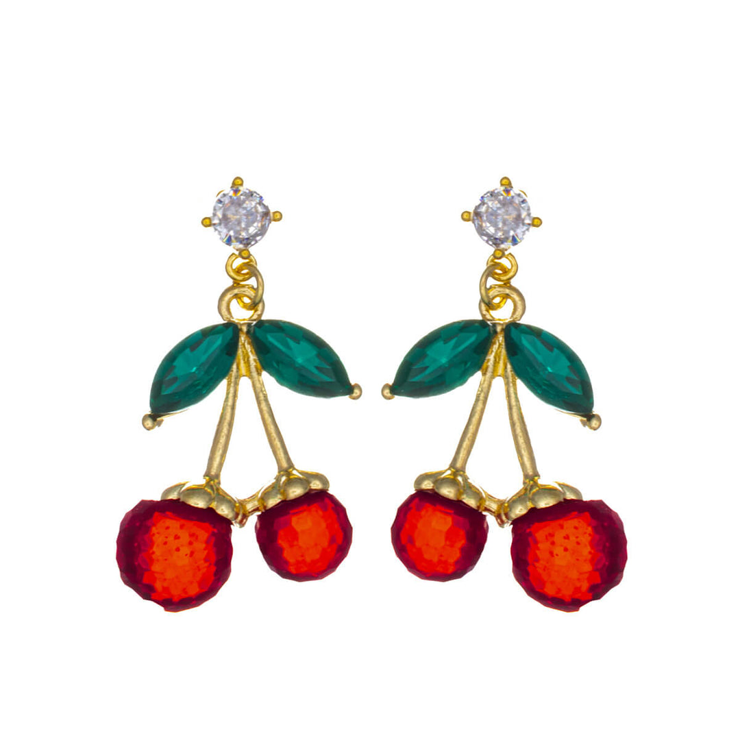 Cherry Earrings – with stones Drop earrings