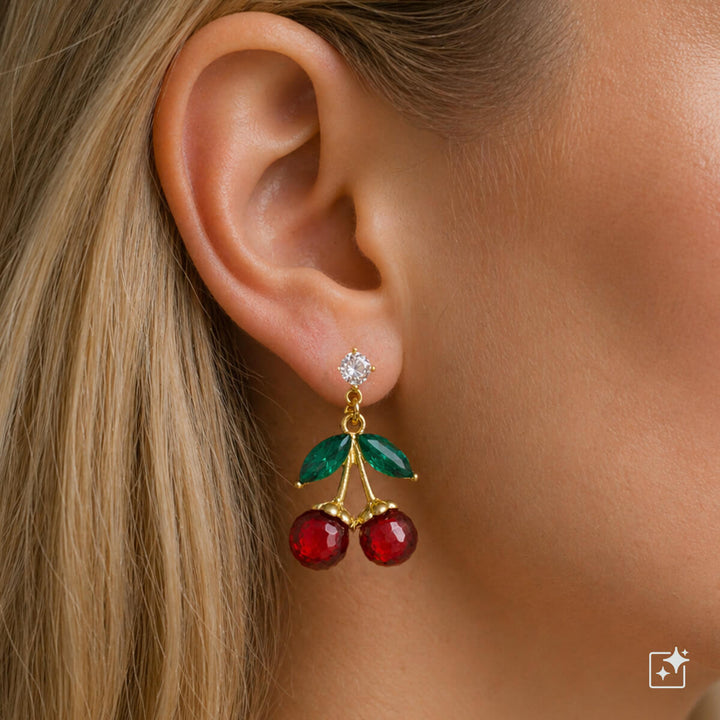 Cherry Earrings – with stones Drop earrings