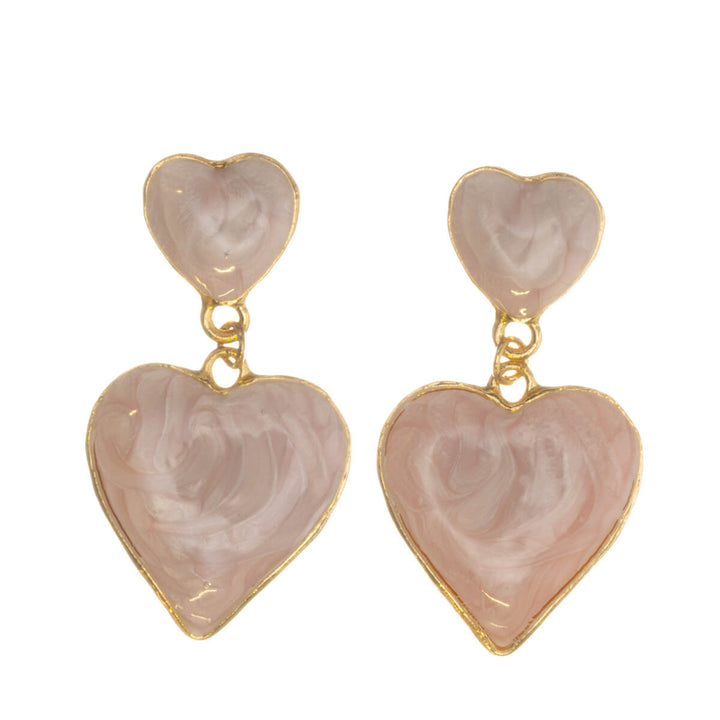 Colorful dangling heart earrings