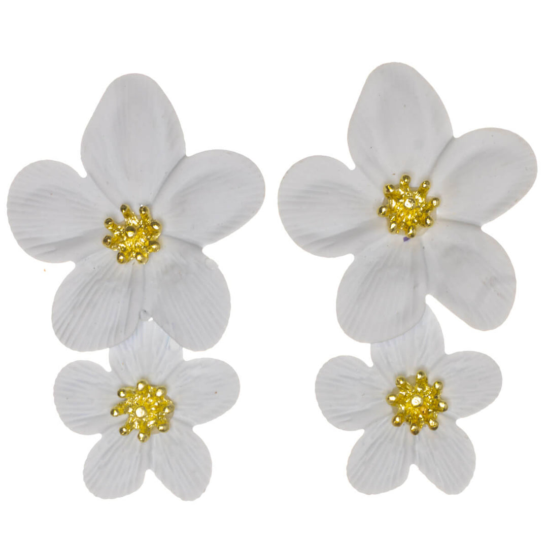 Färgglada blommiga örhängen – hängande modell med flera blommor (316L-stål)