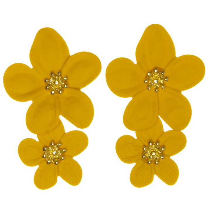 Färgglada blommiga örhängen – hängande modell med flera blommor (316L-stål)