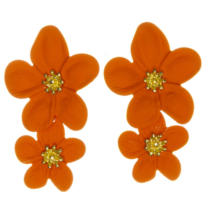 Färgglada blommiga örhängen – hängande modell med flera blommor (316L-stål)