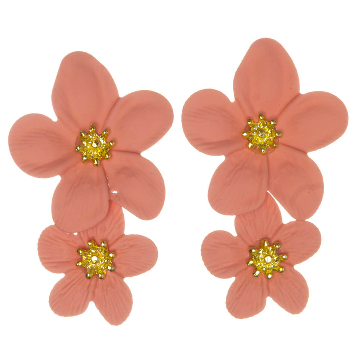 Färgglada blommiga örhängen – hängande modell med flera blommor (316L-stål)