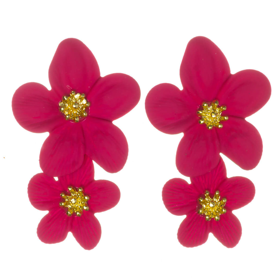 Färgglada blommiga örhängen – hängande modell med flera blommor (316L-stål)