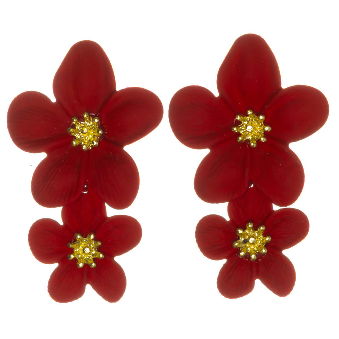 Färgglada blommiga örhängen – hängande modell med flera blommor (316L-stål)
